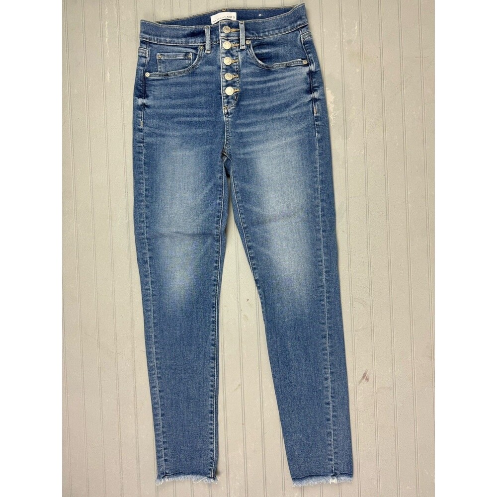 Loft Size 25 Womens Jeans The Skinny Mid Rise Stretch Med Wash